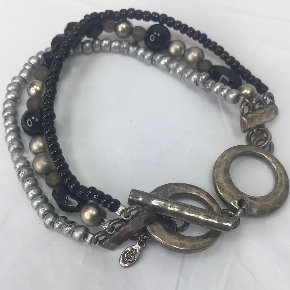 Premier Designs Multi-strand Chain + Pearl + Bead Bracelet